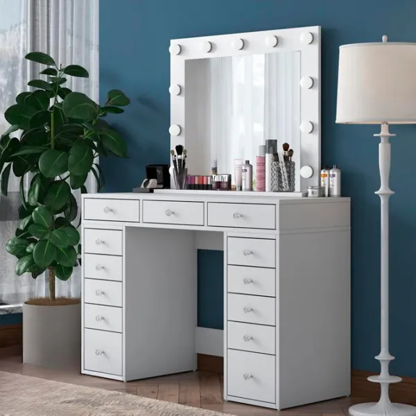 Туалетный столик Mirage Meble BJ119 ДСП меламин / White photo 3