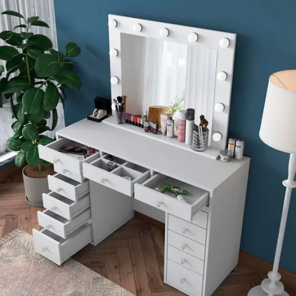 Туалетный столик Mirage Meble BJ119 ДСП меламин / White photo 5