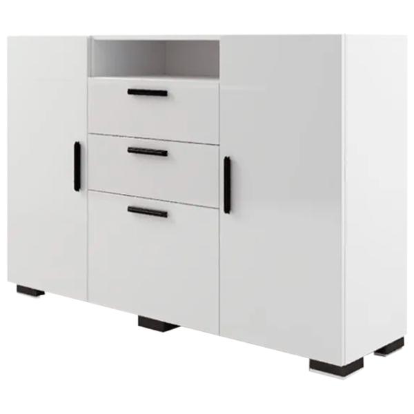 Comodă ML-Mobila York № 5  100 x 150 x 40 / LPAL / Alb photo 1