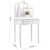 Masă de toaletă GardenLine PHO0069LED MDF / White photo 2