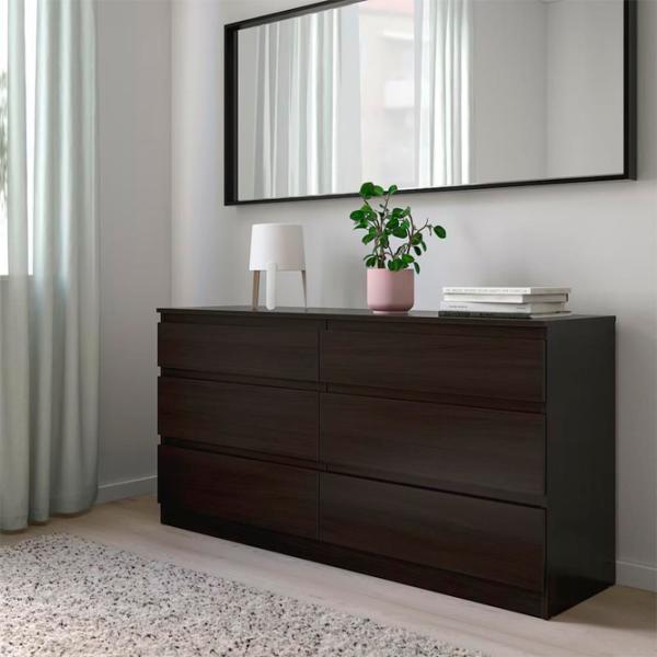 Комод Ikea Kullen 72 x 140 x 40см / МДФ / Черно-коричневый photo 3