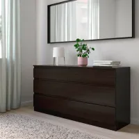 Comodă Ikea Kullen 72 x 140 x 40 / MDF / Negru-maro photo 3
