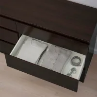 Comodă Ikea Kullen 72 x 140 x 40 / MDF / Negru-maro photo 4