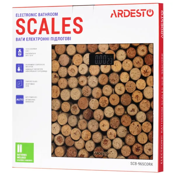 Cântar de podea Ardesto SCB-965CORK 150 kg / Brown photo 5