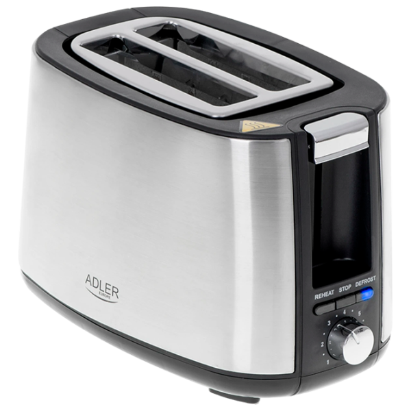 Toster Adler AD-3214 Mecanic / 750 W / Silver photo 1