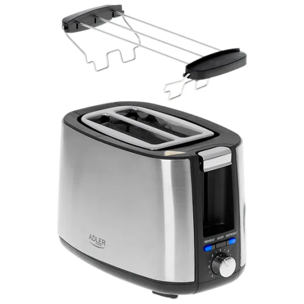 Toster Adler AD-3214 Mecanic / 750 W / Silver photo 5