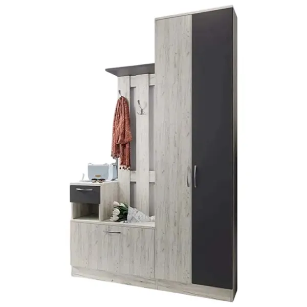 Dulap pentru antreu ML-Mobila МЛ - 4 Вар 3 PAL / Oak white craft photo 2 Dulap pentru antreu ML-Mobila МЛ - 4 Вар 3 PAL / Oak white craft photo 2