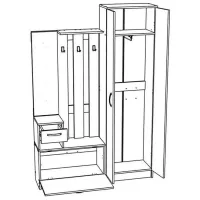 Dulap pentru antreu ML-Mobila МЛ - 4 Вар 3 PAL / Oak white craft photo 4