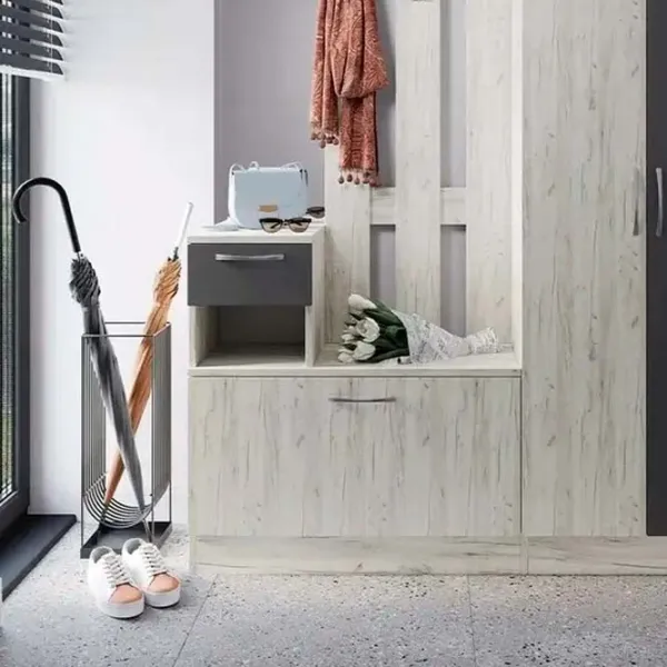 Dulap pentru antreu ML-Mobila МЛ - 4 Вар 3 PAL / Oak white craft photo 5 Dulap pentru antreu ML-Mobila МЛ - 4 Вар 3 PAL / Oak white craft photo 5