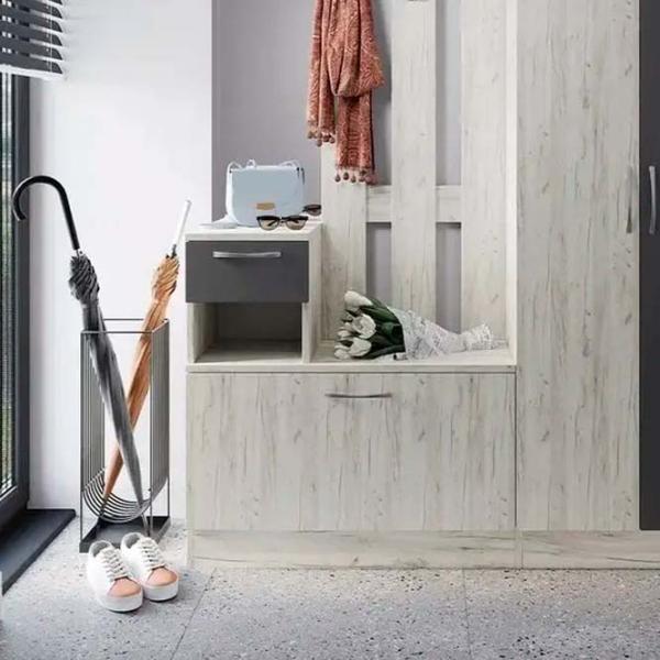 Dulap pentru antreu ML-Mobila МЛ - 4 Вар 3 PAL / Oak white craft photo 5 Dulap pentru antreu ML-Mobila МЛ - 4 Вар 3 PAL / Oak white craft photo 5
