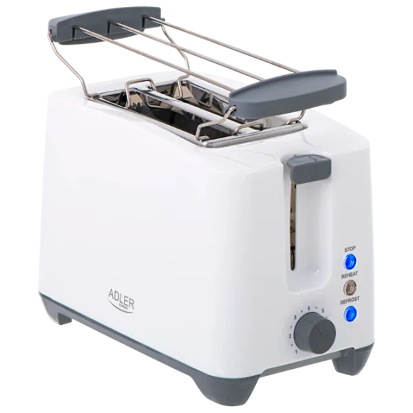 Toster Adler AD-3216 Mecanic / 1000 W / White photo 1