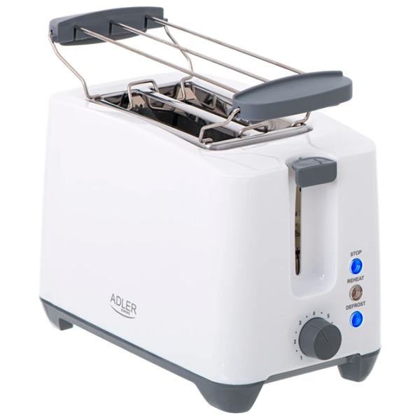 Toster Adler AD-3216 Mecanic / 1000 W / White photo 1