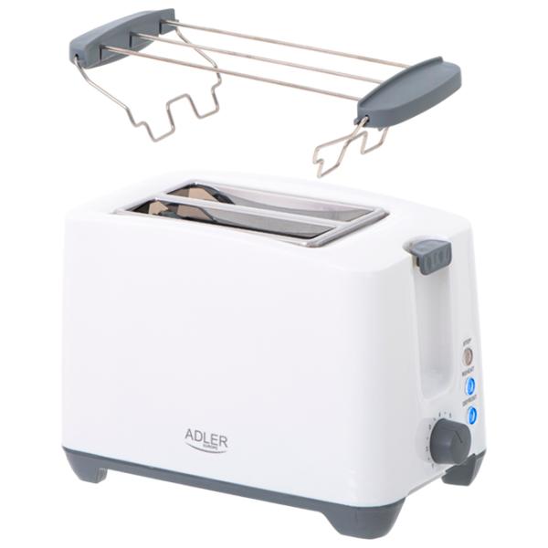 Toster Adler AD-3216 Mecanic / 1000 W / White photo 3