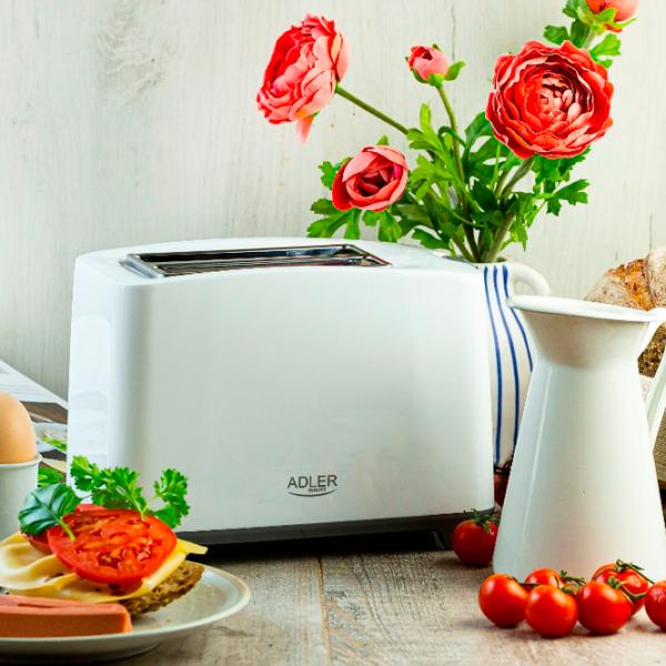 Toster Adler AD-3216 Mecanic / 1000 W / White photo 6
