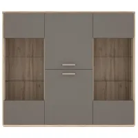 Dulap cu vitrină Fortuna Alcano PAL / White Oak photo 2
