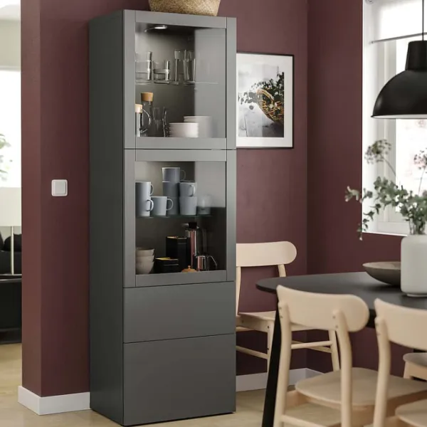Dulap cu vitrină Ikea Besta PAL / Gray photo 2