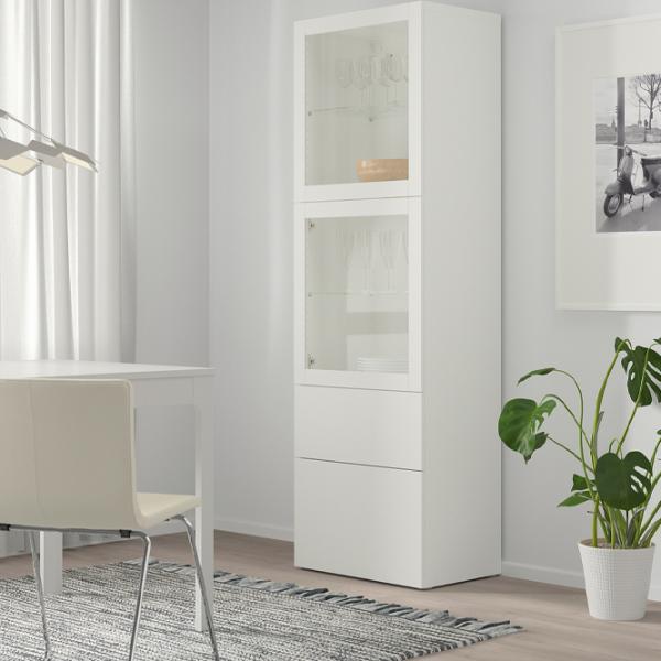Dulap cu vitrină Ikea Besta PAL / White photo 2