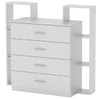 Comodă KompaniT 4-2 110 x 130 x 47 / LPAL / Nimfeia Alb