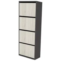 Dulap pentru încălțăminte ML-Mobila МЛ - 3 156.5 x 60 x 25 /Antracite /Stejar Craft Alb