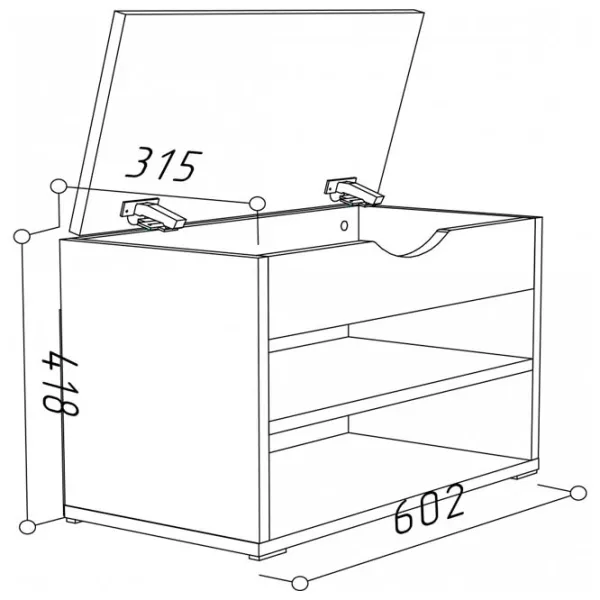 Dulap pentru încălțăminte ML-Mobila МЛ - 5 42 x 60 x 31.5 /Stejar Craft Alb /Stejar Craft Alb photo 2 Dulap pentru încălțăminte ML-Mobila МЛ - 5 42 x 60 x 31.5 /Stejar Craft Alb /Stejar Craft Alb photo 2