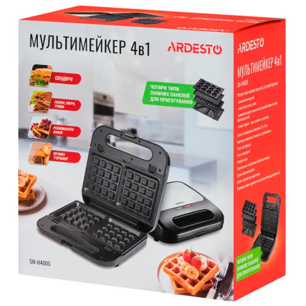 Сэндвичница Ardesto SM-H400S 700 Вт / Черный photo 5