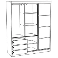 Dulap ML-Mobila Nice 3D 180 x 60 x 220 / DSP / Stejar Craft Alb - Antracite photo 3