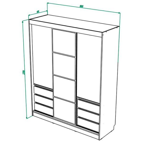 Dulap ML-Mobila Nice 3D 180 x 60 x 220 / DSP / Stejar Craft Alb - Antracite photo 5 Dulap ML-Mobila Nice 3D 180 x 60 x 220 / DSP / Stejar Craft Alb - Antracite photo 5