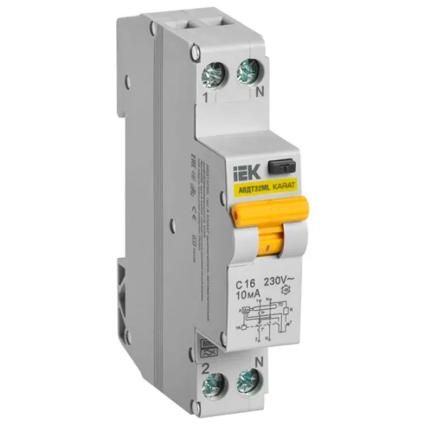 Автоматический выключатель IEK MVD12-1-016-C-010 Модульная / 16 A photo 1