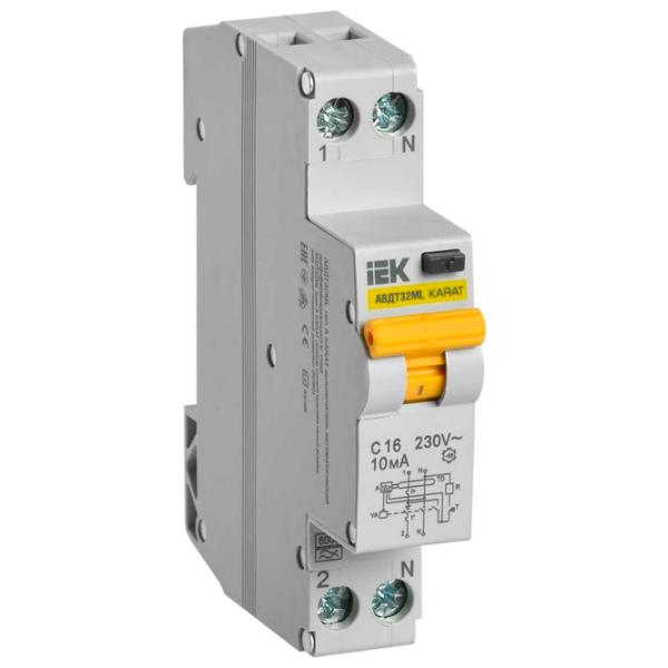 Автоматический выключатель IEK MVD12-1-016-C-010 Модульная / 16 A photo 1