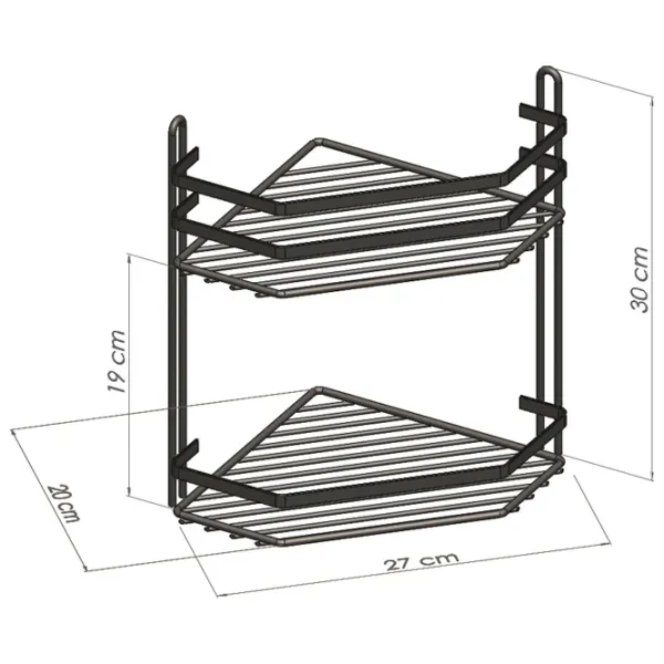 Raft pentru baie Teknotel ES075 Metal / Black photo 2