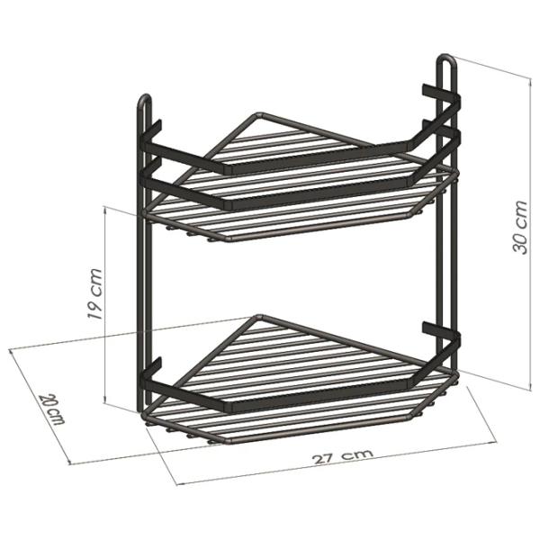 Raft pentru baie Teknotel ES075 Metal / Black photo 2