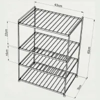 Raft pentru baie Teknotel EG206 Metal / Black photo 2