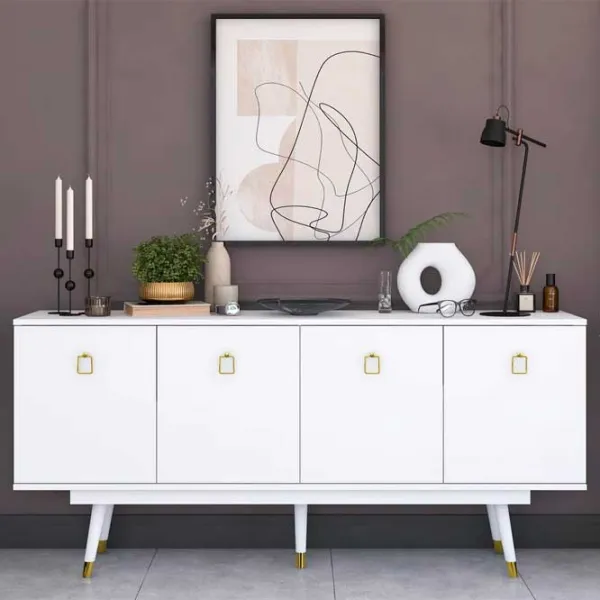 Comodă pentru birou Mirage Meble GD117 82.6 x 180 x 40 / / Gold photo 2