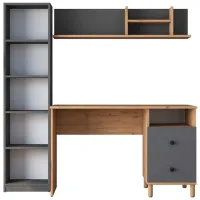Set de mobilă pentru copii Mirage Meble HA115 Modulară / Walnut