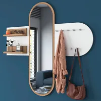 Cuier cu oglindă Mirage Meble P3 LPAL / Walnut - White photo 3