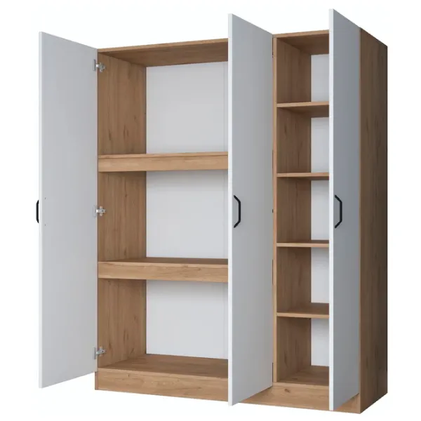 Dulap Mirage Meble BA105 3D 145 x 55 x 181.8 / PAL / Walnut - White photo 4
