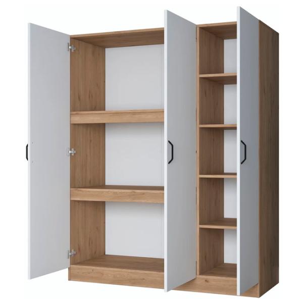 Dulap Mirage Meble BA105 3D 145 x 55 x 181.8 / PAL / Walnut - White photo 4