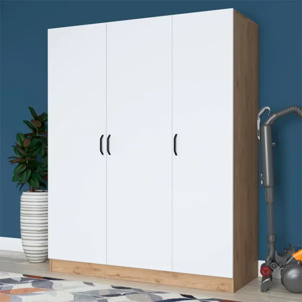 Dulap Mirage Meble BA105 3D 145 x 55 x 181.8 / PAL / Walnut - White photo 6
