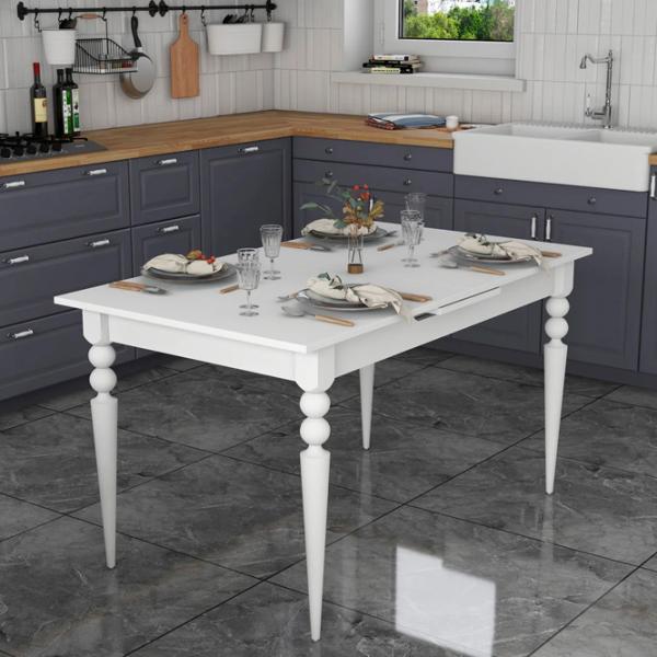 Masă de bucătărie extensibilă Mirage Meble JA112 PAL/ White photo 2
