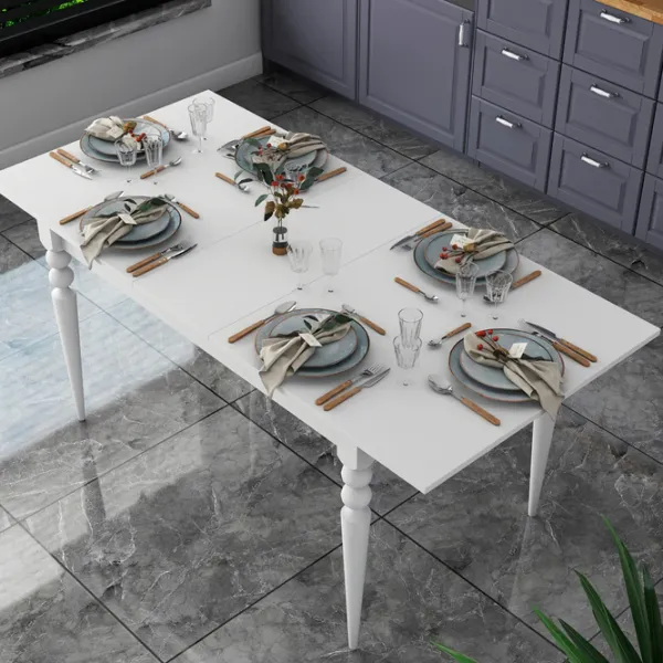 Masă de bucătărie extensibilă Mirage Meble JA112 PAL/ White photo 3