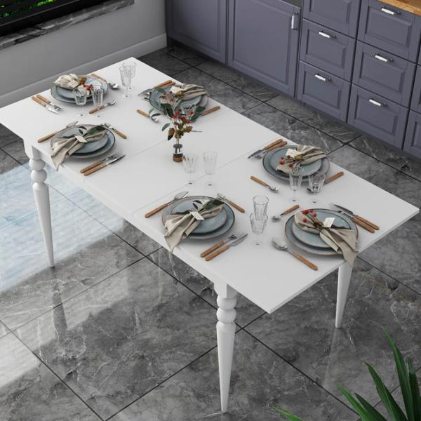 Masă de bucătărie extensibilă Mirage Meble JA112 PAL/ White photo 3
