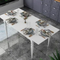 Masă de bucătărie extensibilă Mirage Meble JA112 PAL/ White photo 3