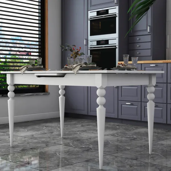 Masă de bucătărie extensibilă Mirage Meble JA112 PAL/ White photo 4
