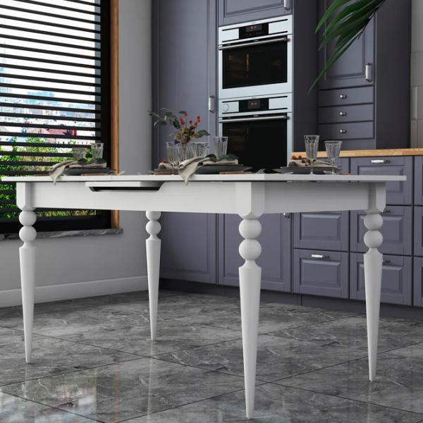 Masă de bucătărie extensibilă Mirage Meble JA112 PAL/ White photo 4
