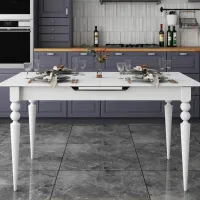 Masă de bucătărie extensibilă Mirage Meble JA112 PAL/ White photo 6