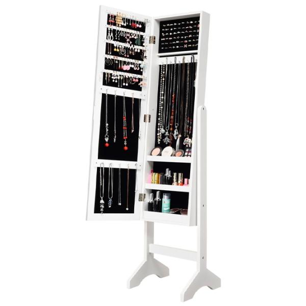 Dulap pentru bijuterii Costway JV10079WH 35.5 x 33 x 153 / MDF / White photo 2