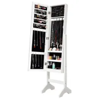 Dulap pentru bijuterii Costway JV10079WH 35.5 x 33 x 153 / MDF / White photo 2