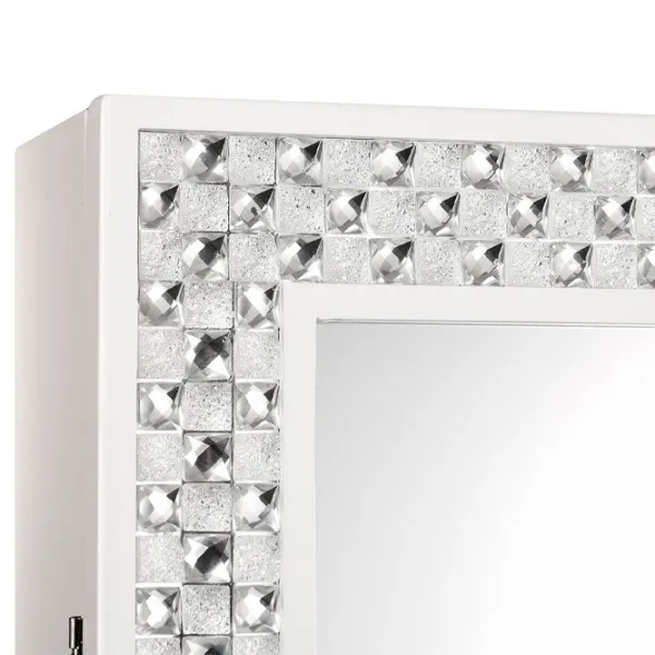 Dulap pentru bijuterii Costway JV10079WH 35.5 x 33 x 153 / MDF / White photo 3