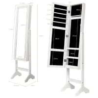 Dulap pentru bijuterii Costway JV10079WH 35.5 x 33 x 153 / MDF / White photo 6