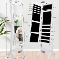 Dulap pentru bijuterii Costway JV10774WH 44 x 37 x 160 / MDF / White photo 6
